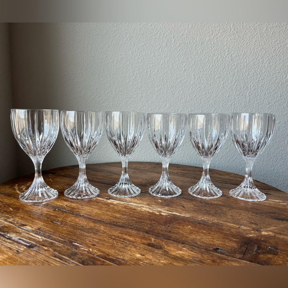 Mikasa Crystal Parklane Pattern Set of 6 Water Goblets
